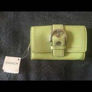 Coach Lime Green Wallet with Buckle